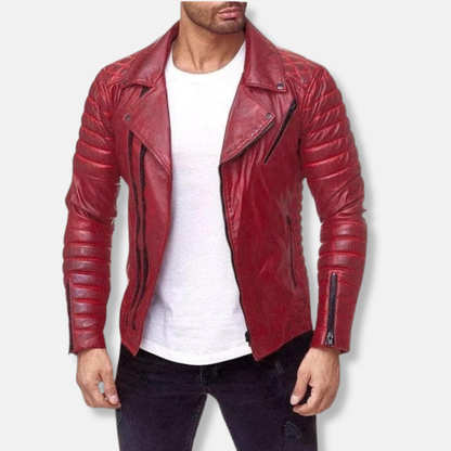 Slim Fit Genuine Leather Biker Jacket