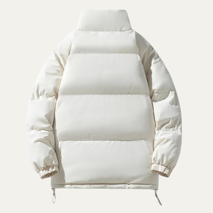 Warm Men's Puffer Coat with Stand Up Collar