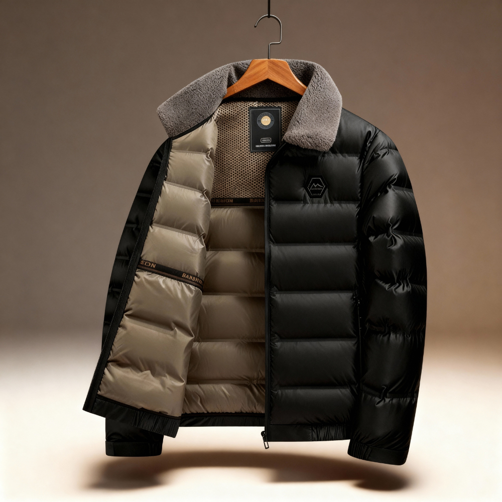 Warm Padded Collar Zip Up Jacket - EasyApparels