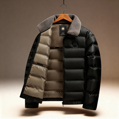 Warm Padded Collar Zip Up Jacket - EasyApparels