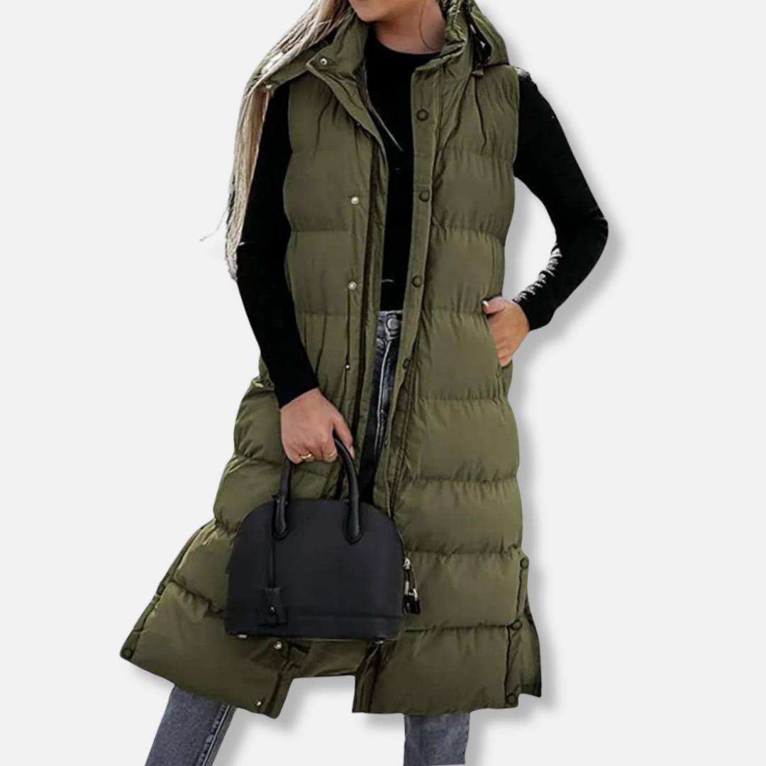 Warm Quilted Hooded Puffer Vest