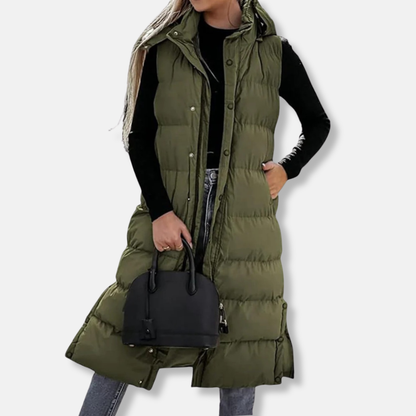 Warm Quilted Hooded Puffer Vest