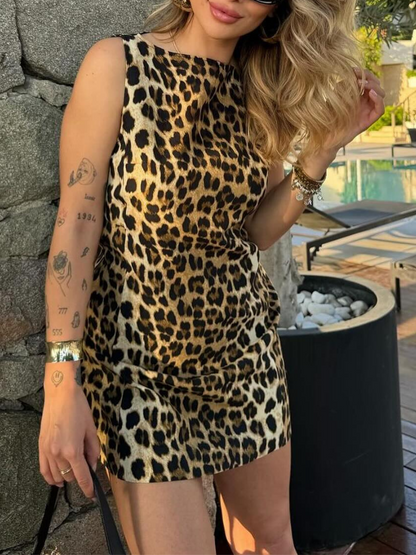 Chic Leopard Mini Dress for Women
