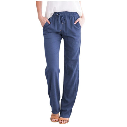 Comfortable Linen Loose Fit Drawstring Pants
