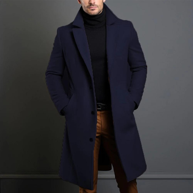 Classic Men's Wool Trench Coat