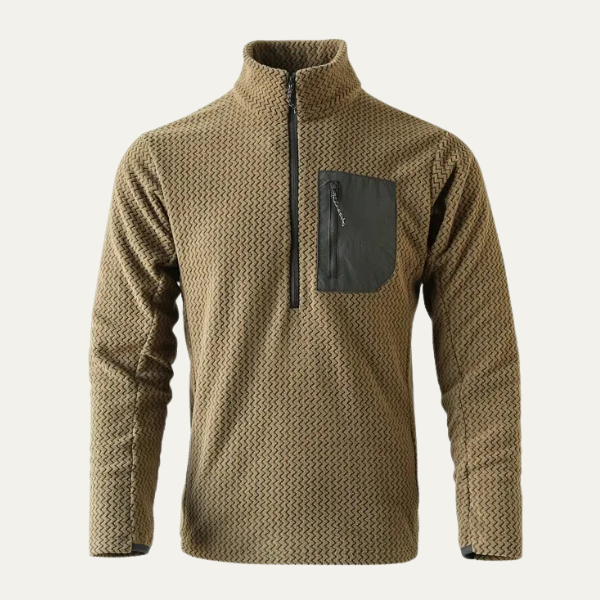 Soft Men's Cashmere Wave Pattern Crew Neck Sweater - Vossary