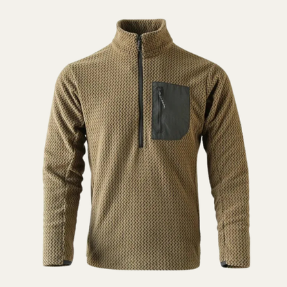 Soft Men's Cashmere Wave Pattern Crew Neck Sweater - Vossary