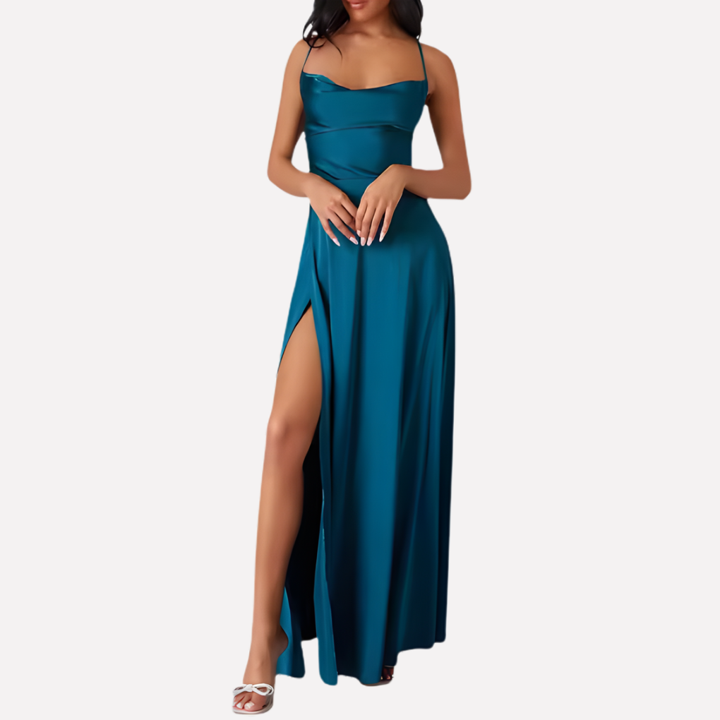 Sleeveless Flowy Maxi Dress with High Side Split