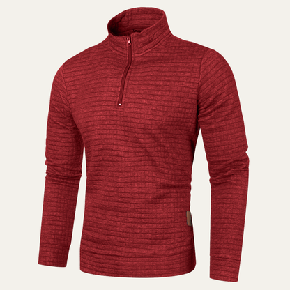 Comfortable Mens Breathable Quarter Zip Pullover Sweater