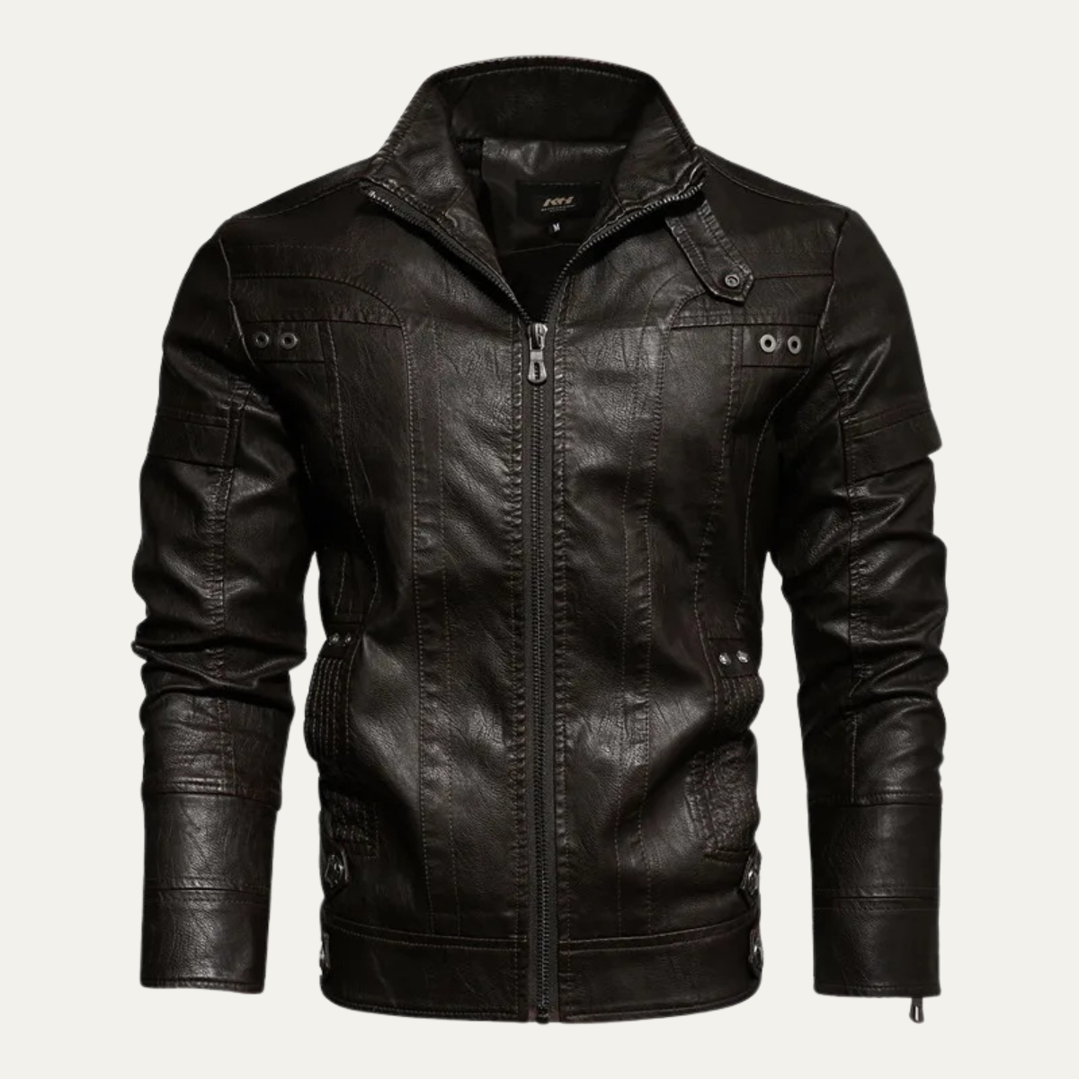 Stylish Men's Fitted Leather Biker Jacket