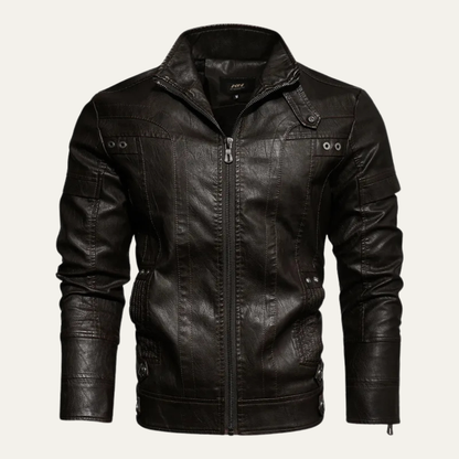 Stylish Men's Fitted Leather Biker Jacket