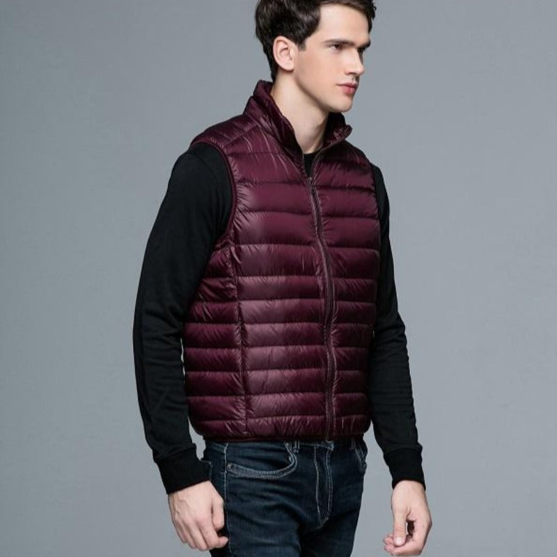Warm Quilted Mens Vest Zip Up Jacket