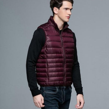 Warm Quilted Mens Vest Zip Up Jacket
