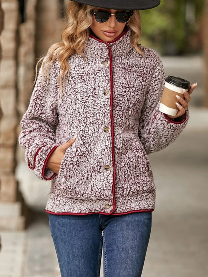 Cozy Pockets Flannel Button Jacket - EasyApparels