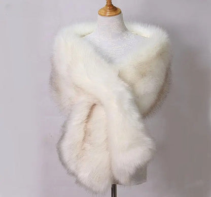 Soft Faux Fur Shawl with Full Shoulder Wrap