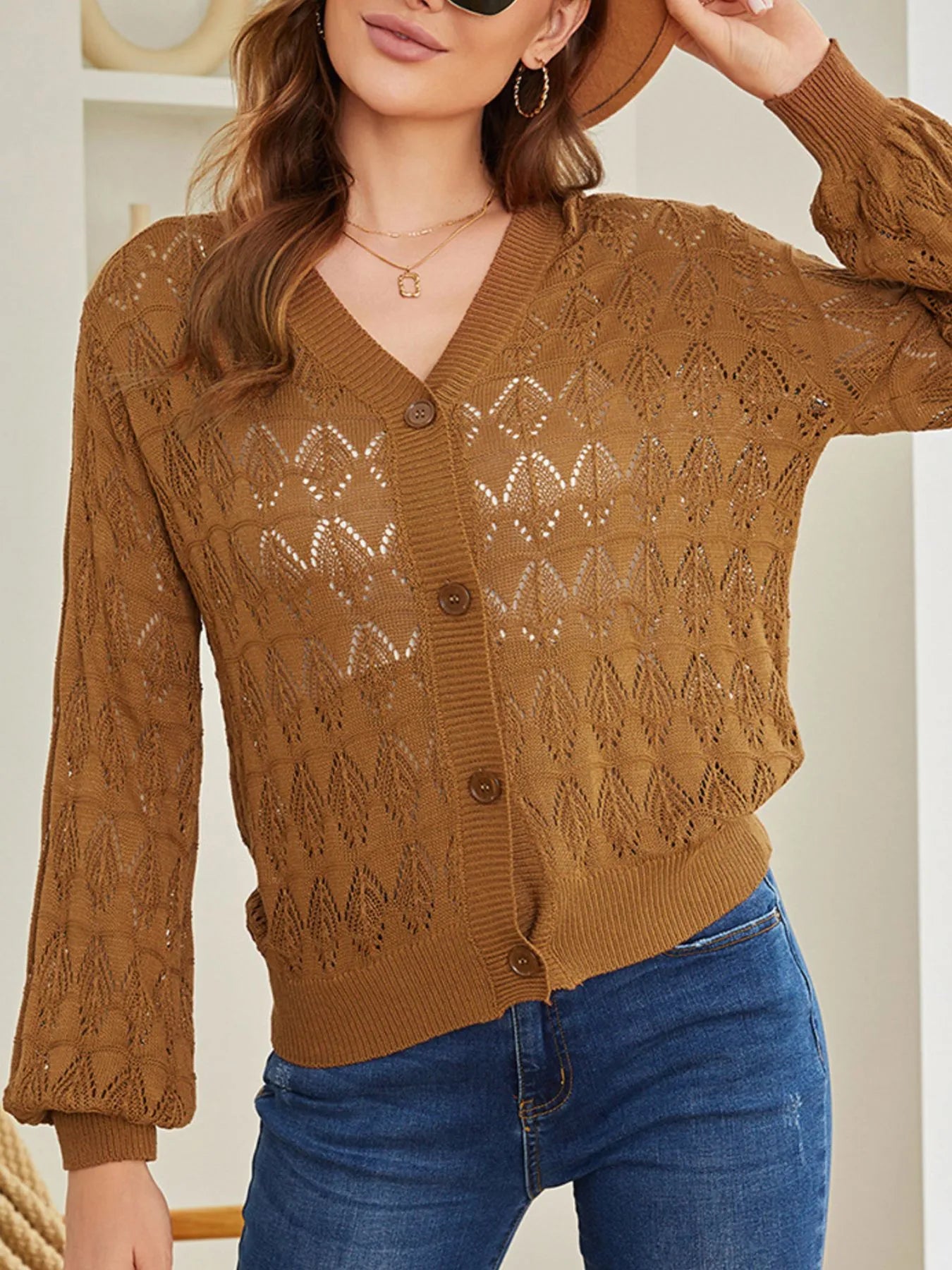Lace Detail Crew Neck Sweater