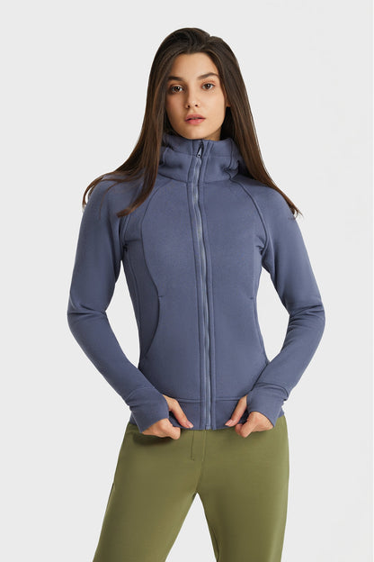 Waterproof Zipper Hooded Athletic Jacket