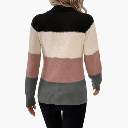 Ladies' Sweatshirt with Multi Color Block Pattern