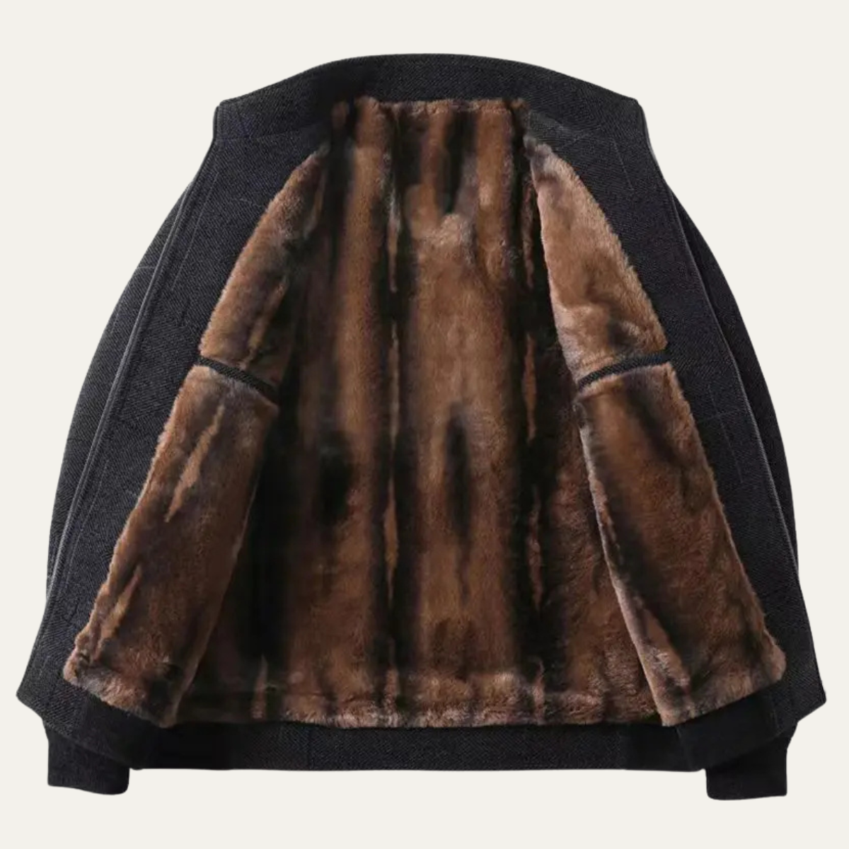 Thermal Men's Zip Up Fleece Lined Winter Jacket Coat