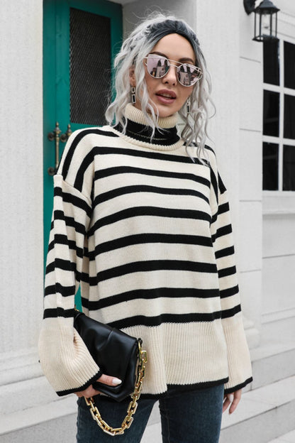 Colorful Crew Neck Oversized Sweater - EasyApparels