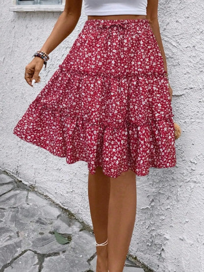 Pretty Patterned Knee Length Skirt