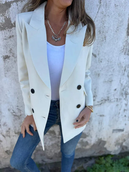 Classic Fit Long Sleeve Button Blazer - EasyApparels
