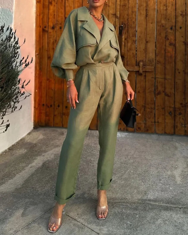 Relaxed Fit Women's Jumpsuit with Flowy Sleeves