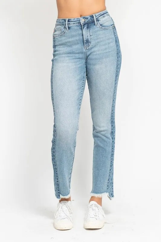 Classic Dark Wash Slim Fit Distressed Plus Size Jeans - EasyApparels
