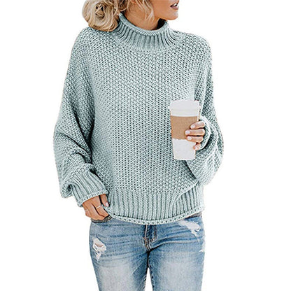 Cozy Women's Turtleneck Sweater - Soft Knit Winter Pullover