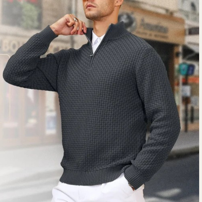 Stylish Men's Cozy Knit Half Zip Sweater