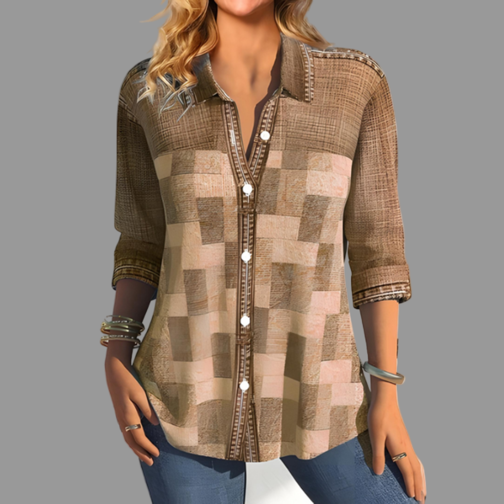 Classic Button Front Casual Blouse - Vossary