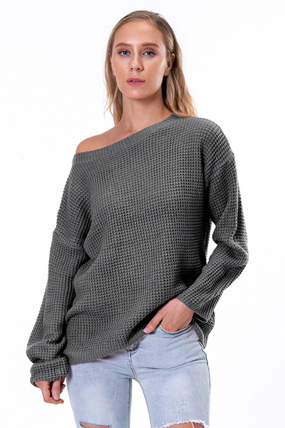 Relaxed Fit Crew Neck Oversized Sweater