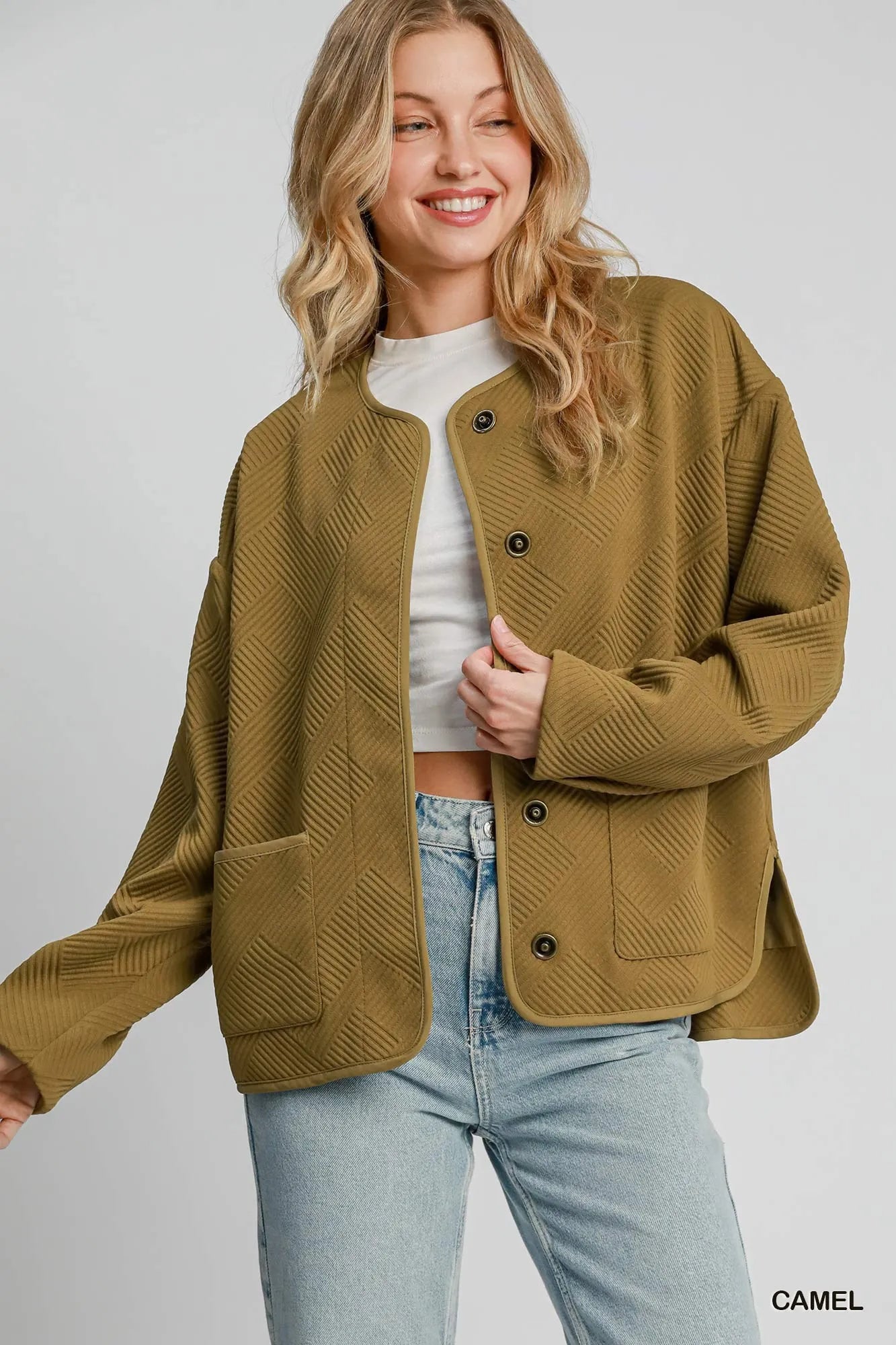 Stylish Woven Patterned Coat - EasyApparels
