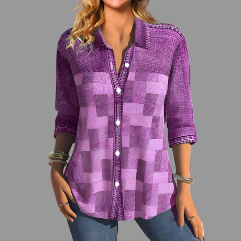 Classic Button Front Casual Blouse
