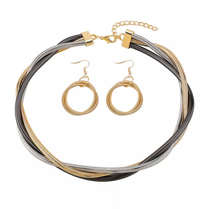 Layered Earrings and Pendant Necklace Set