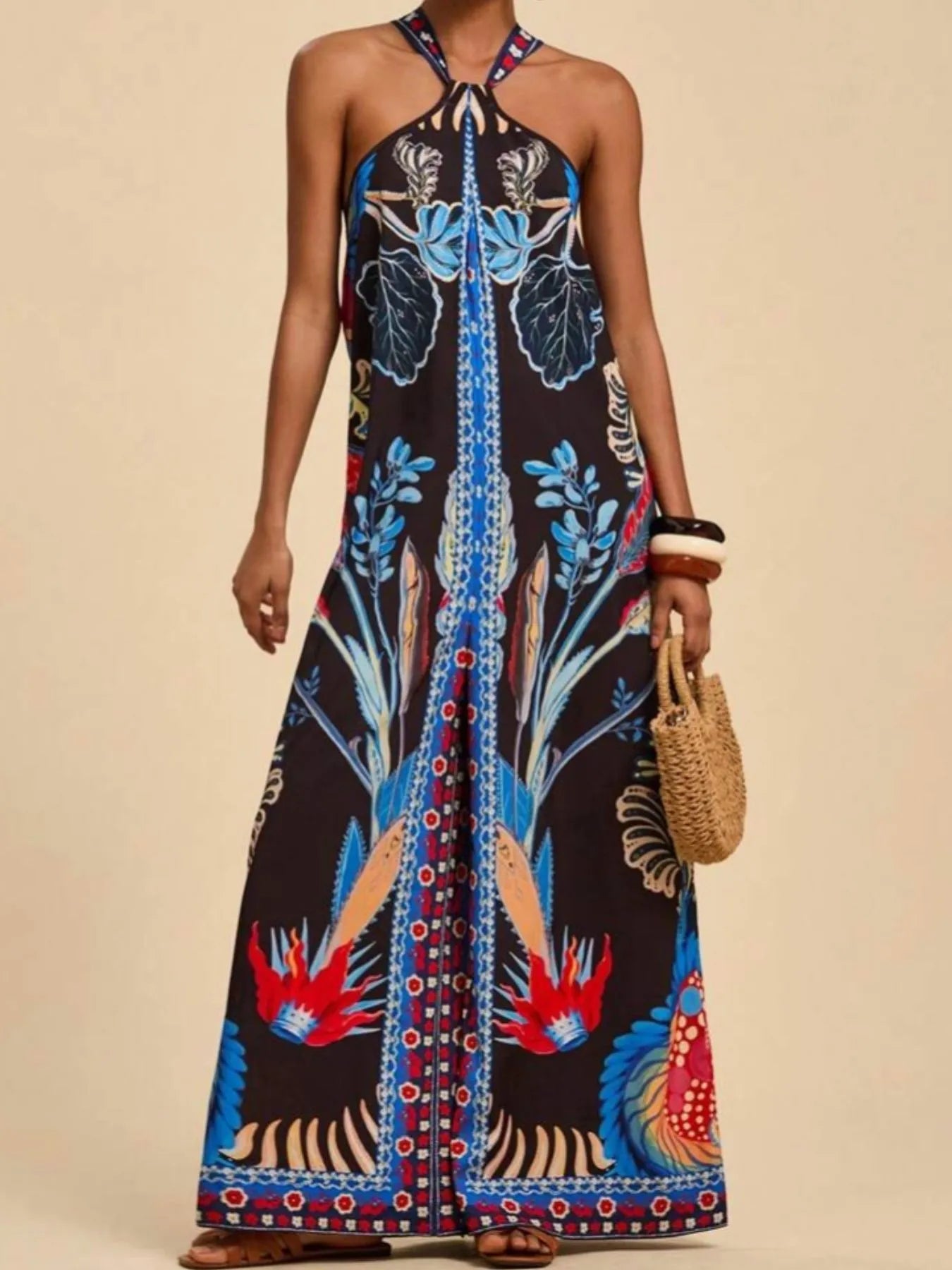 Vibrant Strapless Flowy Jumpsuit