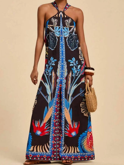Vibrant Strapless Flowy Jumpsuit