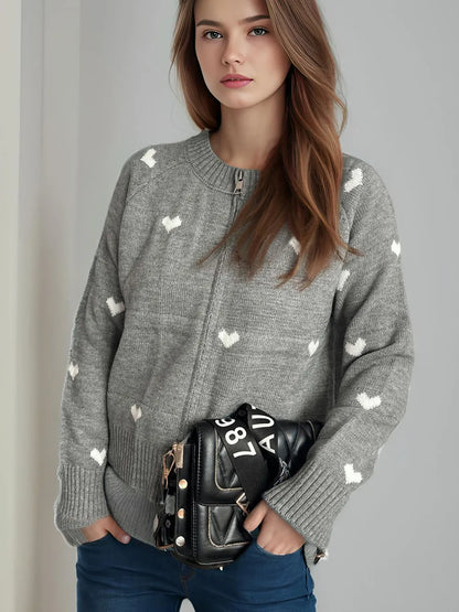 Cozy Crew Neck Zipper Sweater
