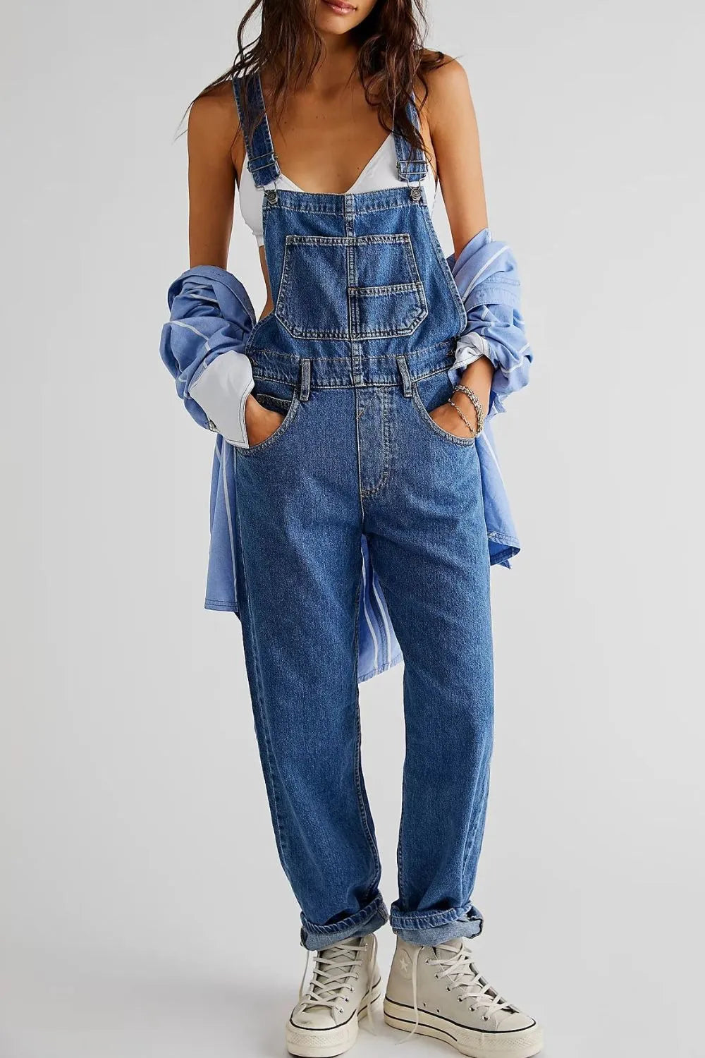 Comfortable Fit Relaxed Denim dungarees - EasyApparels