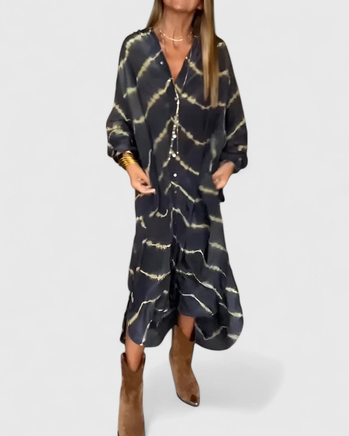 Chic Bohemian Striped Long Dress