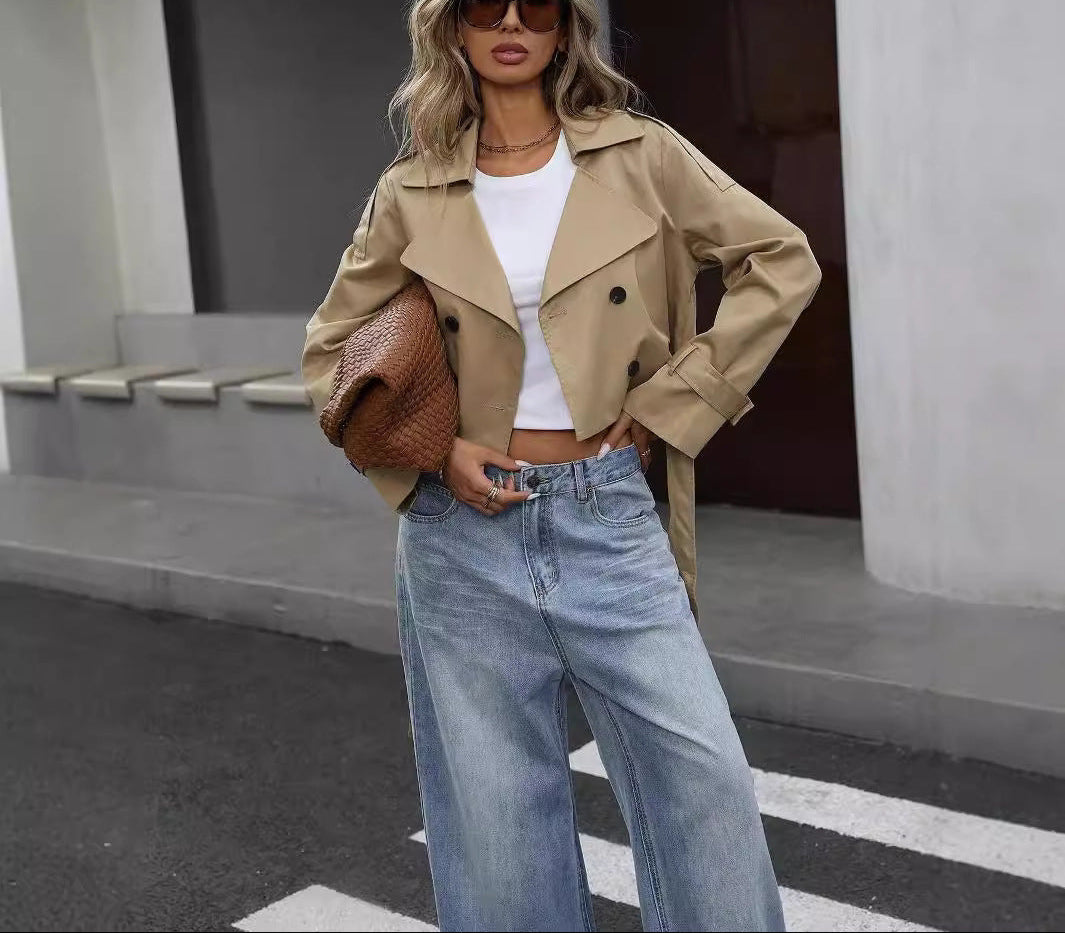 Classic Fit Double Breasted Womens Trench Coat