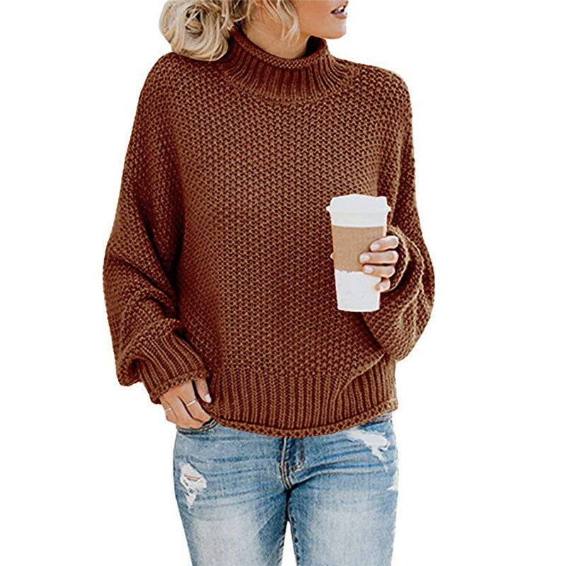 Cozy Women's Turtleneck Sweater - Soft Knit Winter Pullover