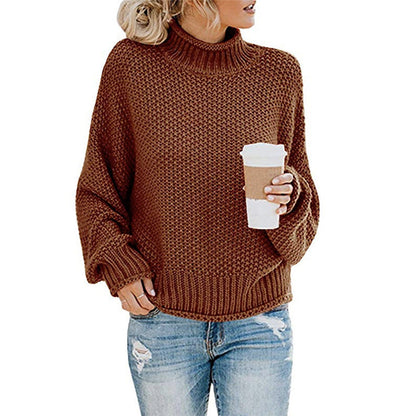 Cozy Women's Turtleneck Sweater - Soft Knit Winter Pullover