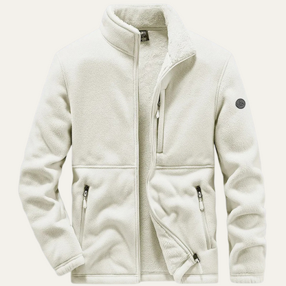 Warm Mens Fleece Zip Up Jacket with Pockets - Vossary