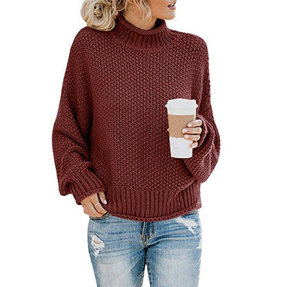 Cozy Women's Turtleneck Sweater - Soft Knit Winter Pullover