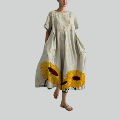 Casual Women's Short Sleeve Flowy Maxi Dress