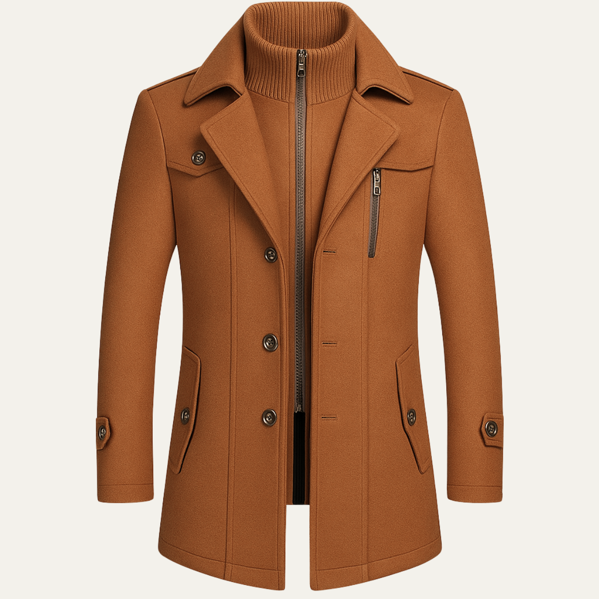 Classic Warm Wool Men's Winter Coat - Vossary