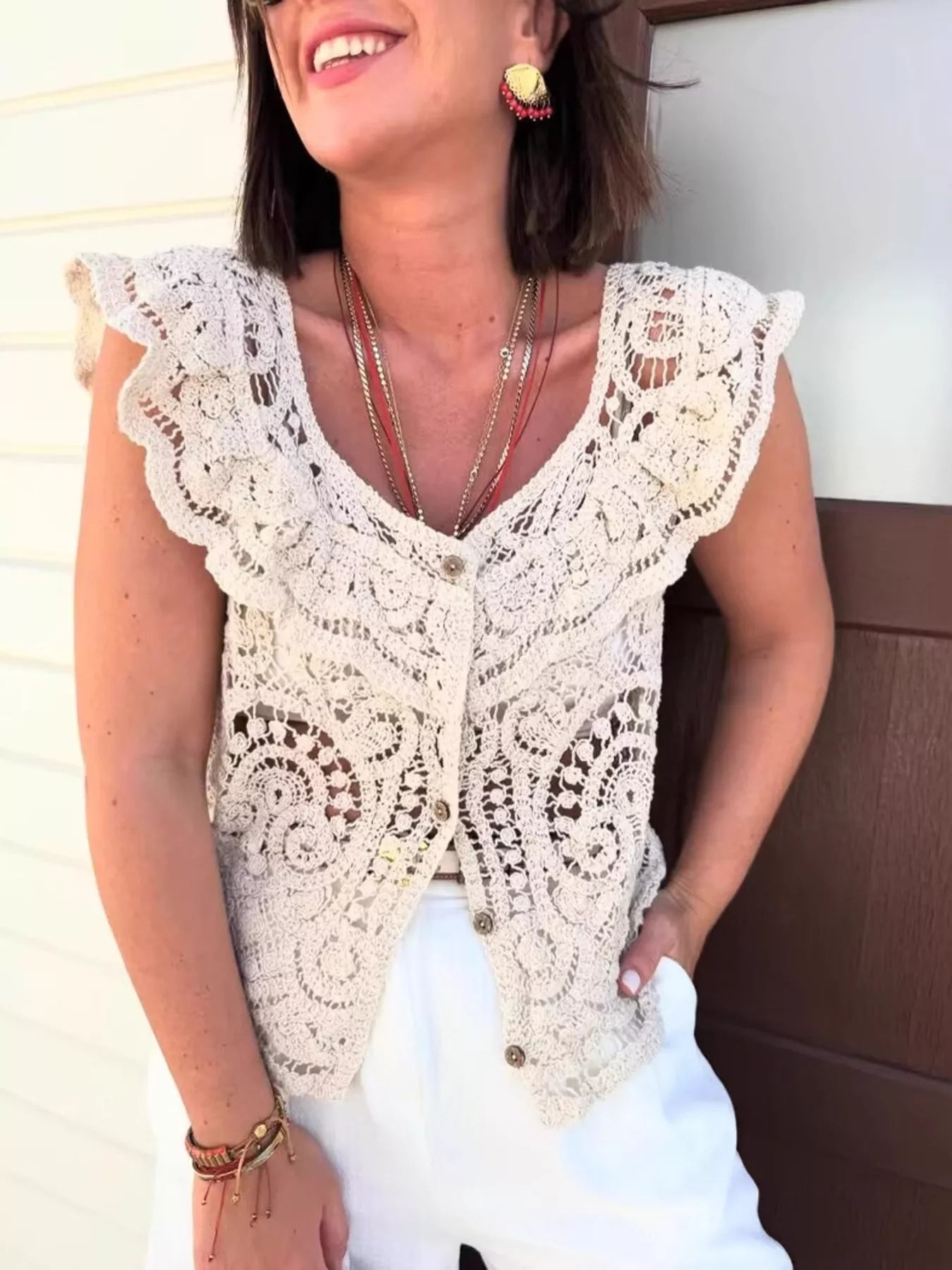 Delicate Open Front Knitted Cardigan - EasyApparels