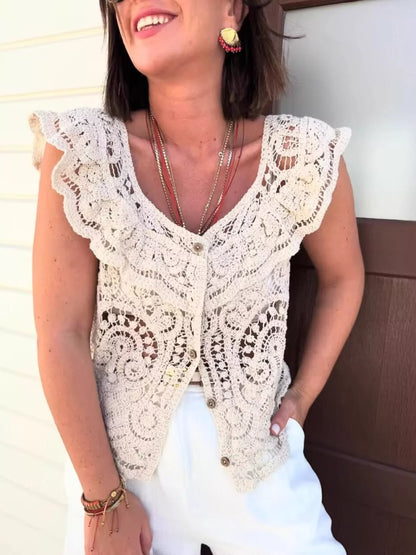 Delicate Open Front Knitted Cardigan - EasyApparels