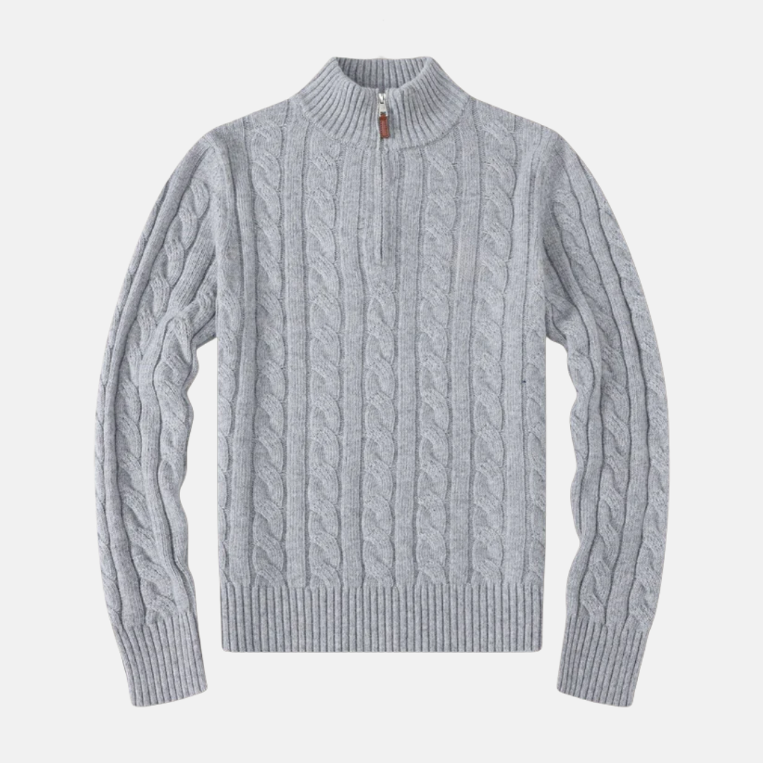 Soft Crew Neck Cable Knit Sweater